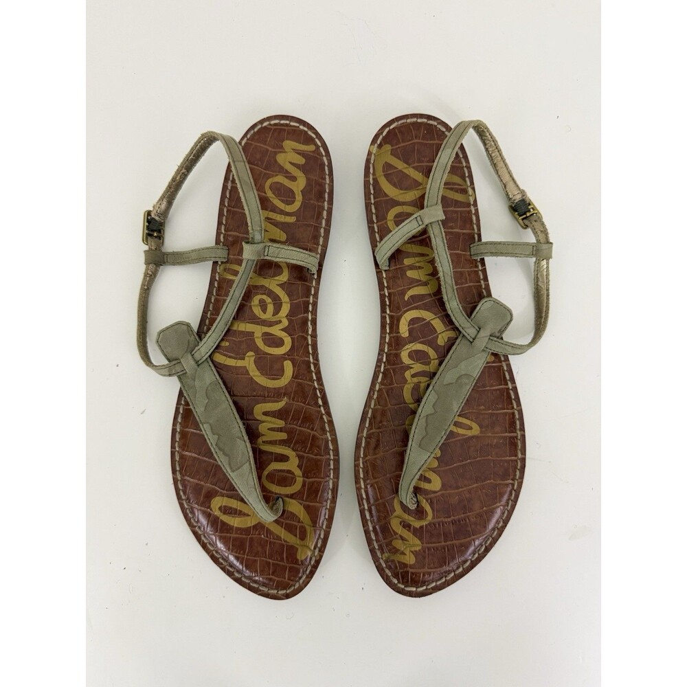 Sam Edelman Green Camo Gigi Sandals Ankle Strap Thong Women’s Size 10 Boho Chic